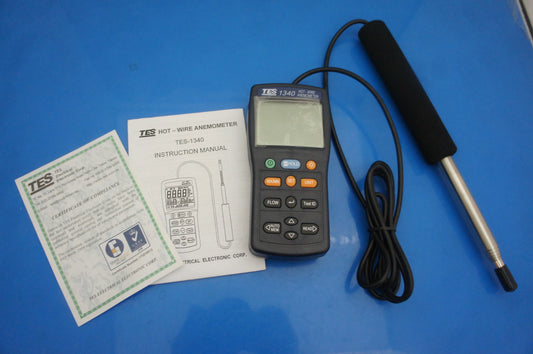 TES-1340 Hot Wire Digital Anemometer | Thermo Air Flow Wind Speed