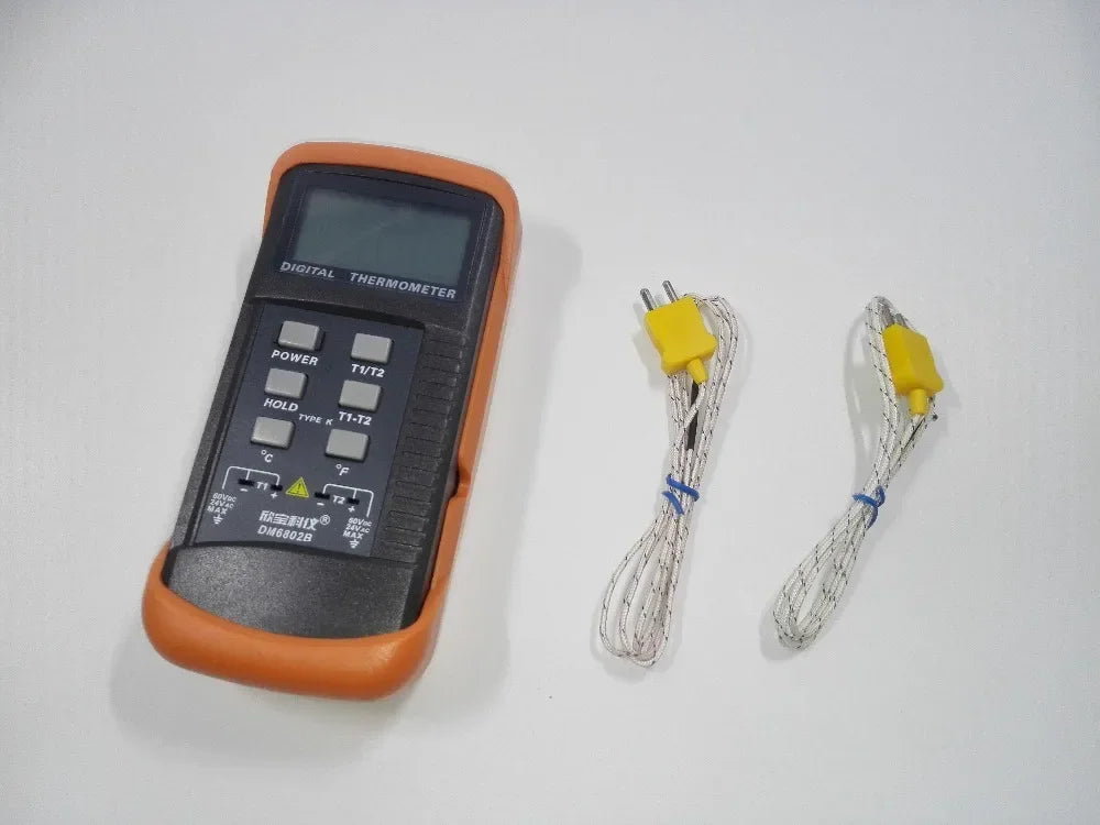 DM6802B Digital Thermometer Dual Channel K-Type Thermocouple