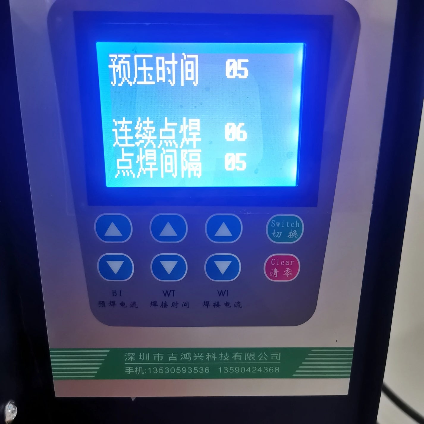 Pneumatic spot welder settings for pressure time and welding interval