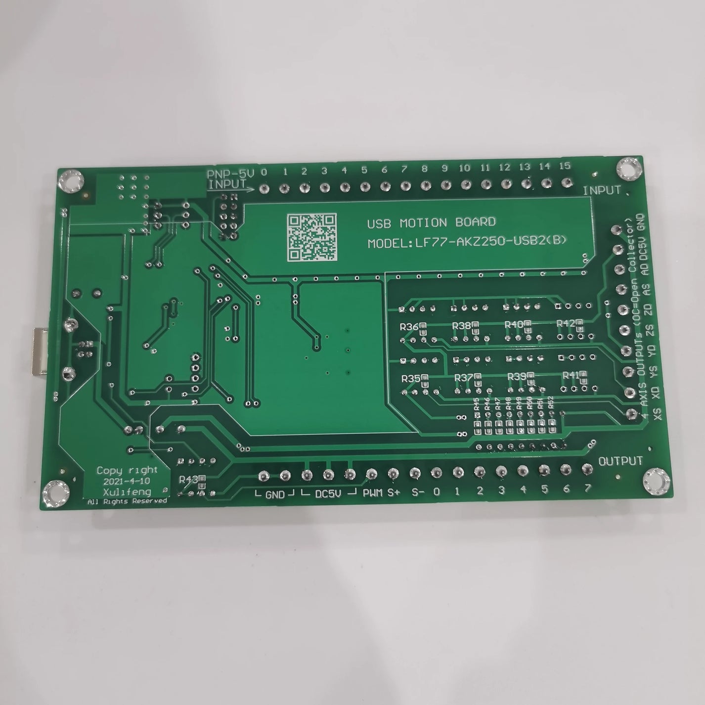 LF77-AKZ250-USB2(B) USB motion board back side with model marking