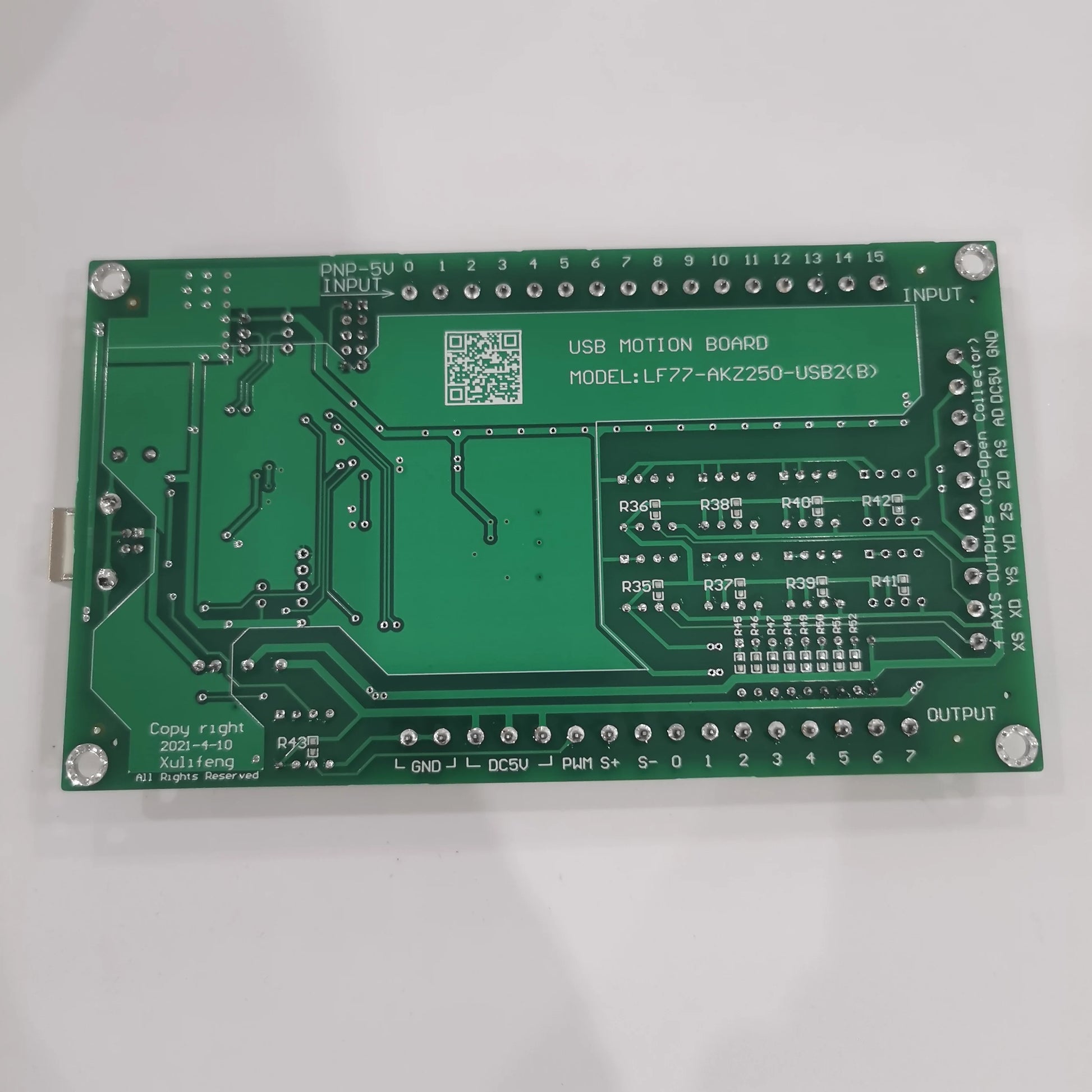 LF77-AKZ250-USB2(B) USB motion board back side with model marking