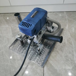 Rug shearing machine for tufted rug pile trimming