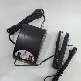 Lightweight handheld ultrasonic plastic welder with control box and clamp