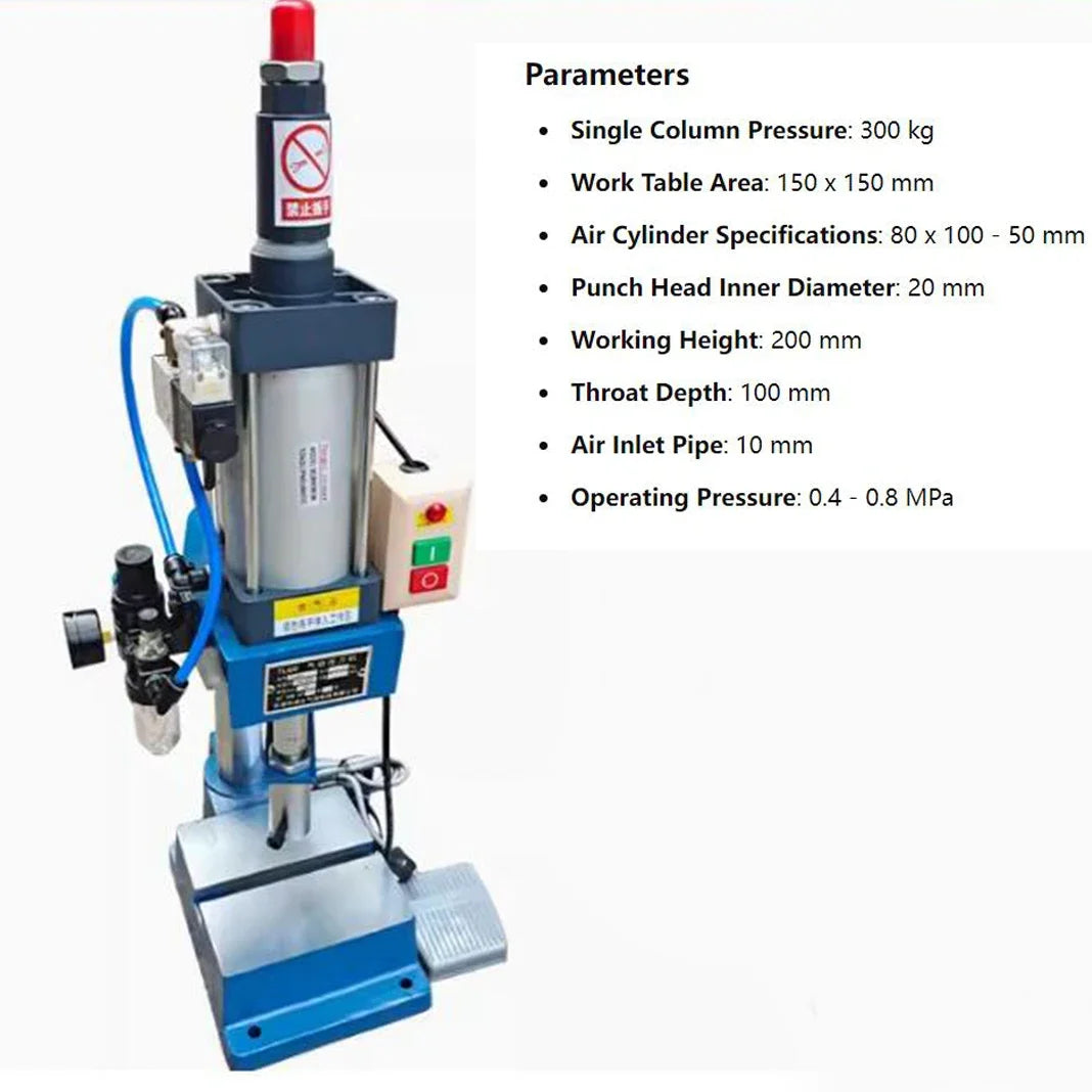 small bench type air punch press machine detail