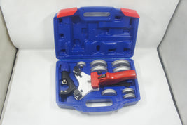 Copper and aluminum tube bender kit with tube cutter and formers in storage case