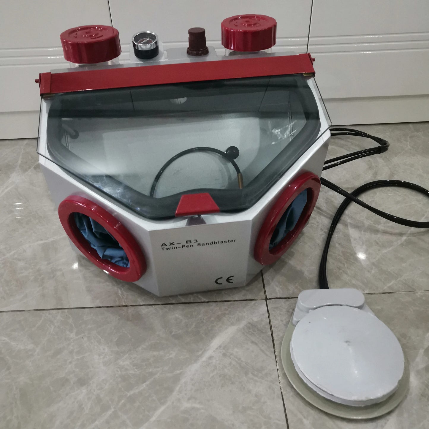 Dental Fine Sandblaster Jewelry Sandblasting Machine Twin Pen Two Tank 110V/220V product image 3