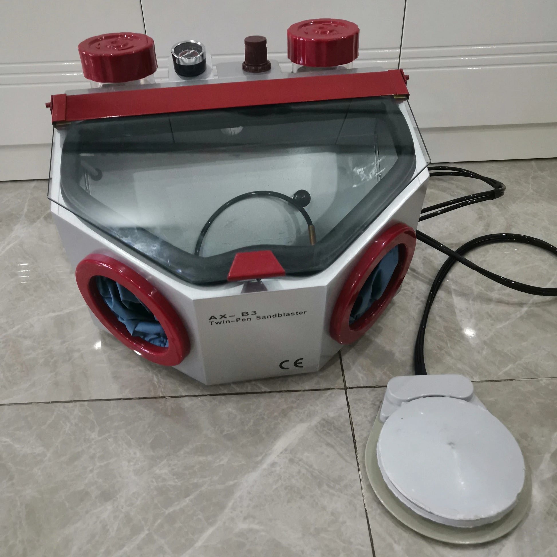 Dental Fine Sandblaster Jewelry Sandblasting Machine Twin Pen Two Tank 110V/220V product image 3
