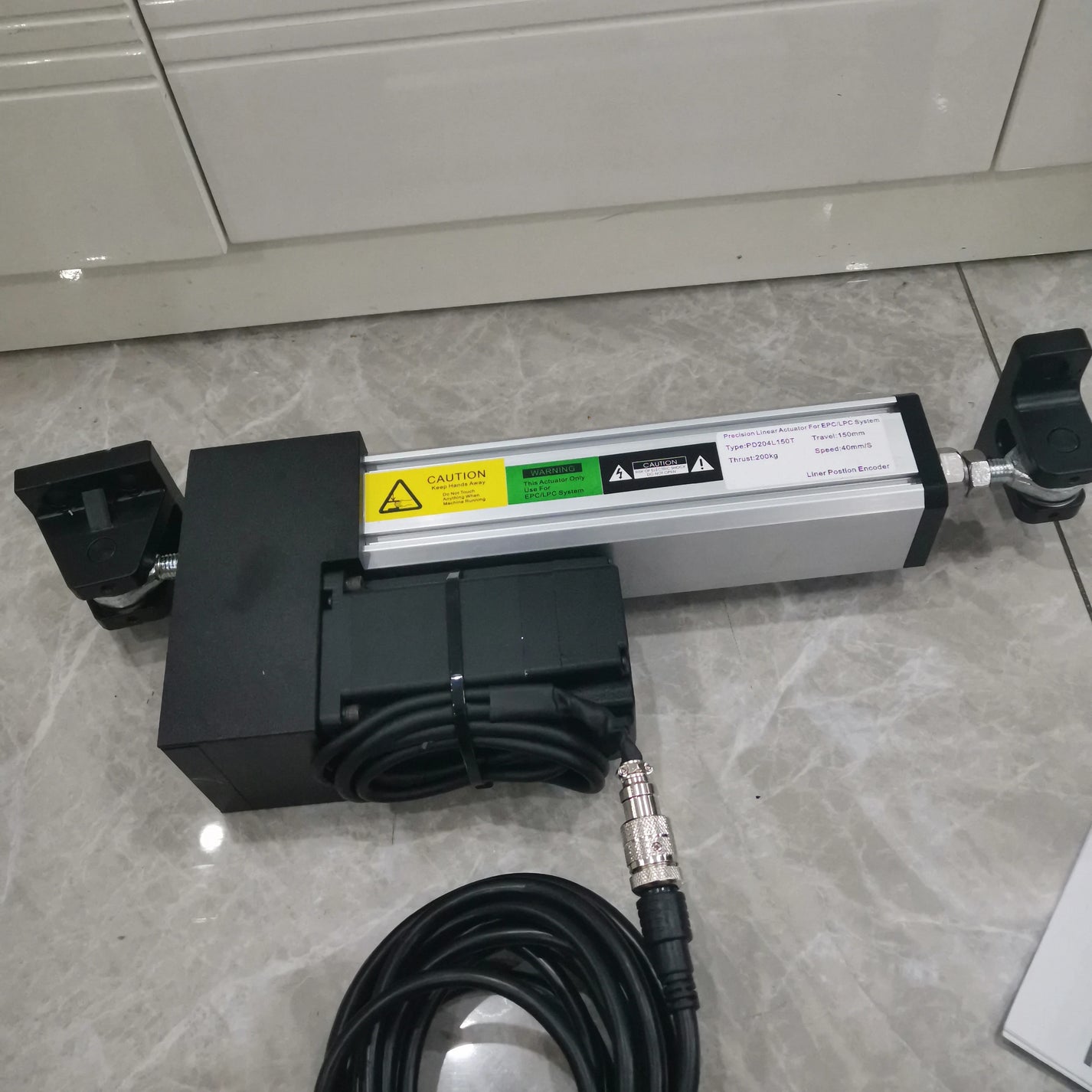 EPC-A10 web guide system components with sensor actuator and power supply