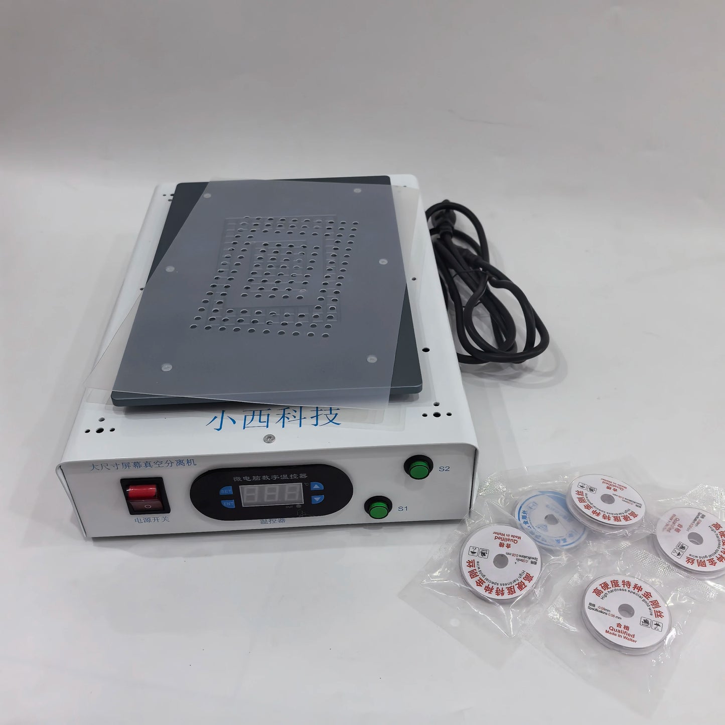 LCD screen separator machine with vacuum silicone pad and copper wire rolls