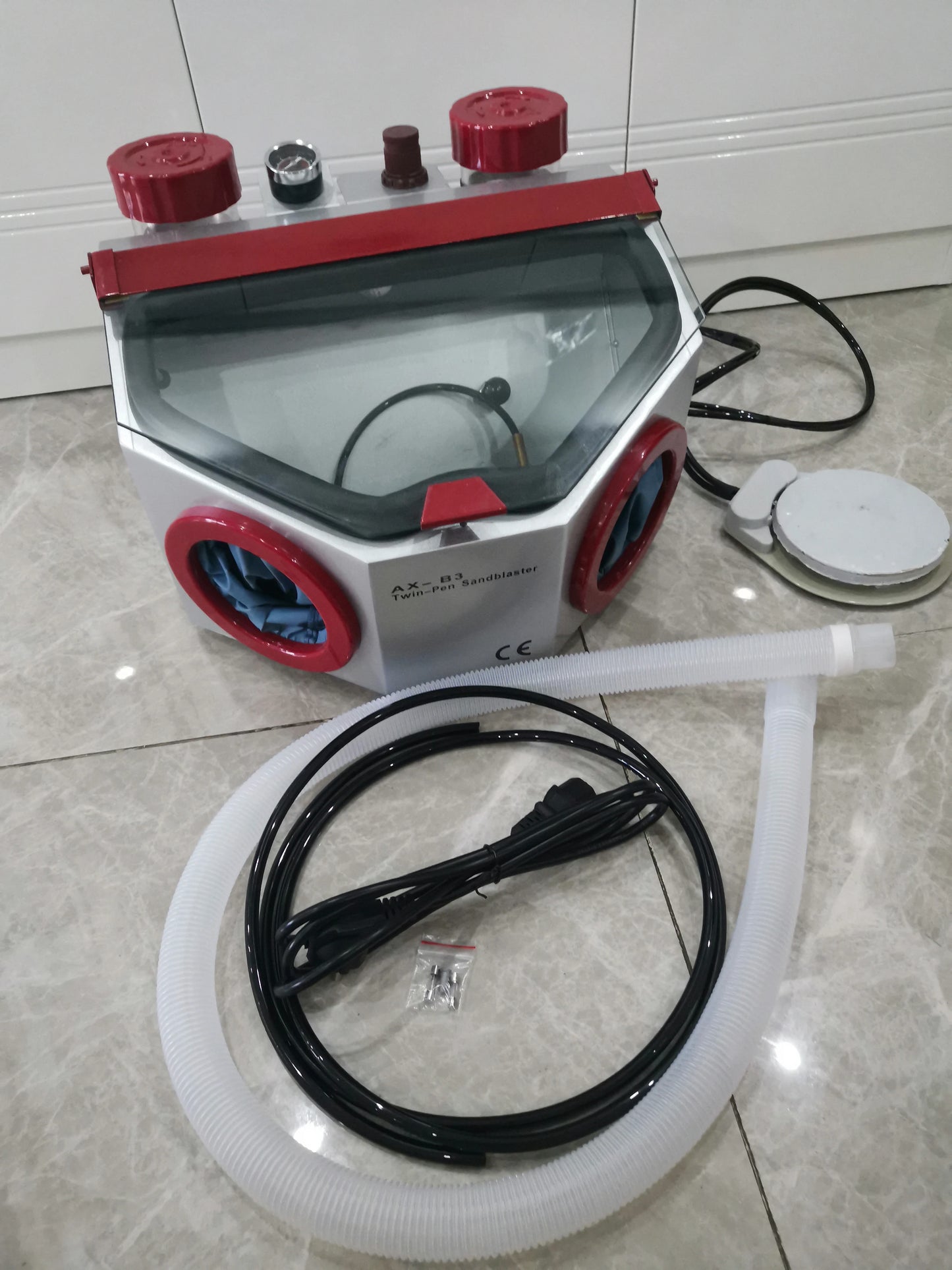 Dental Fine Sandblaster Jewelry Sandblasting Machine Twin Pen Two Tank 110V/220V product image 5