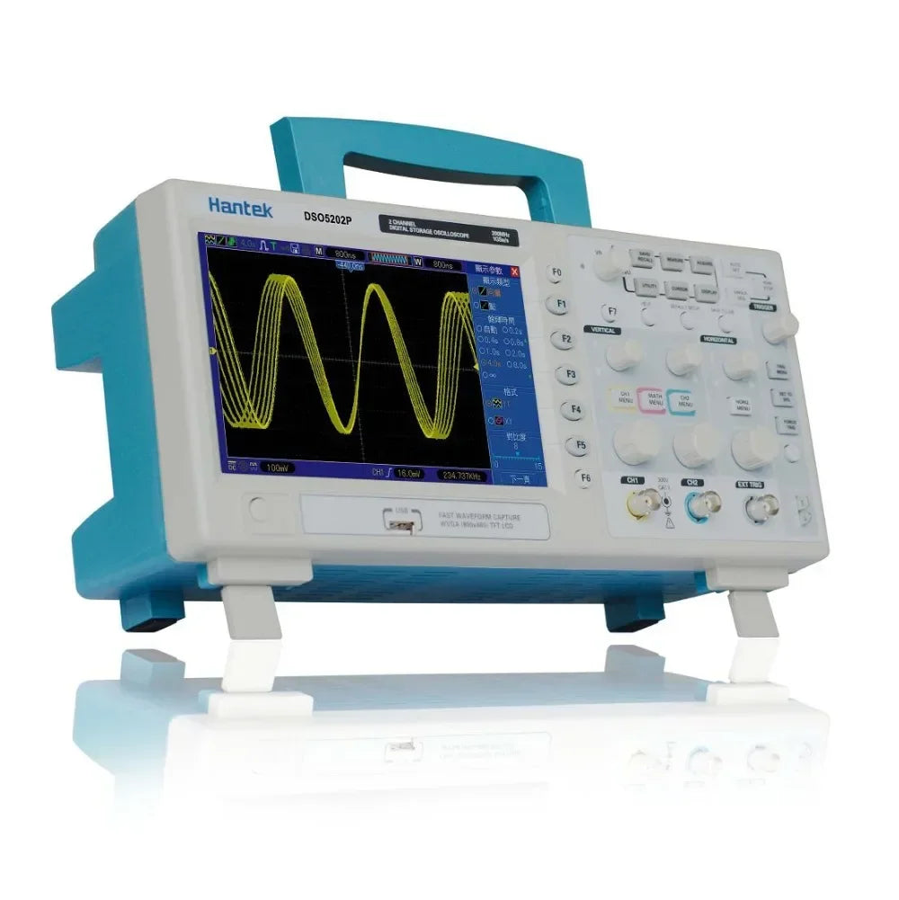 Hantek DSO5202P 200MHz 2CH 1GS/s Digital Storage Oscilloscope USB 7" TFT LCD 800x480 Display product detail image