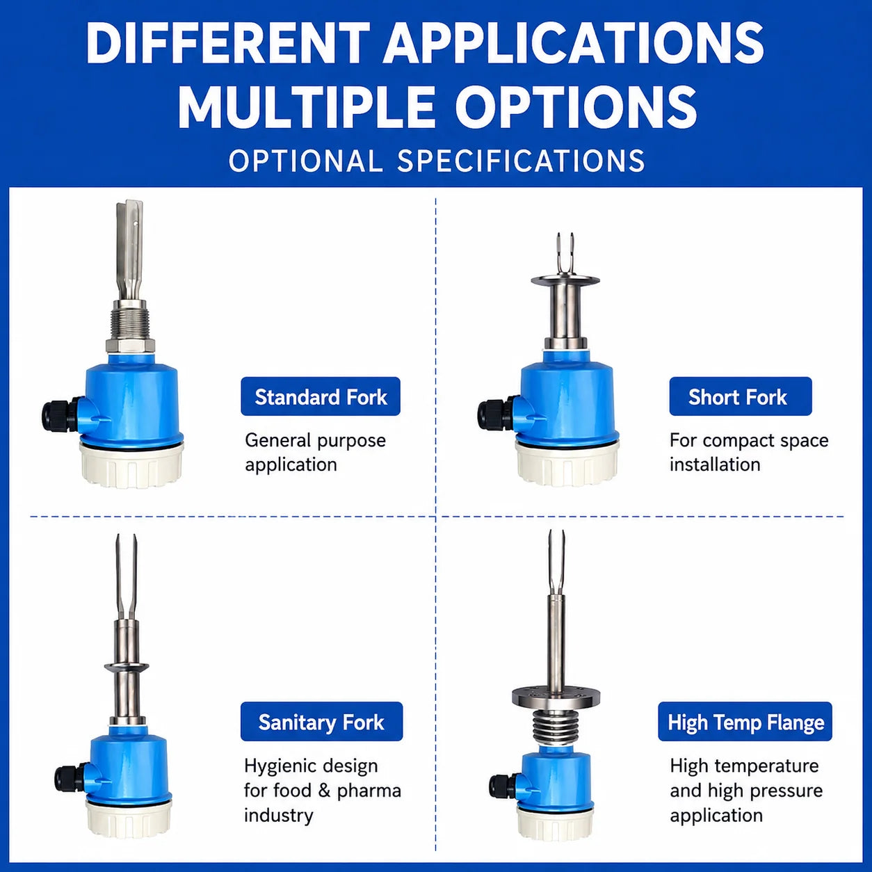 Tuning Fork Level Switch Vibrating Fork Liquid Level Sensor Point Level Detector DC24V product image 3