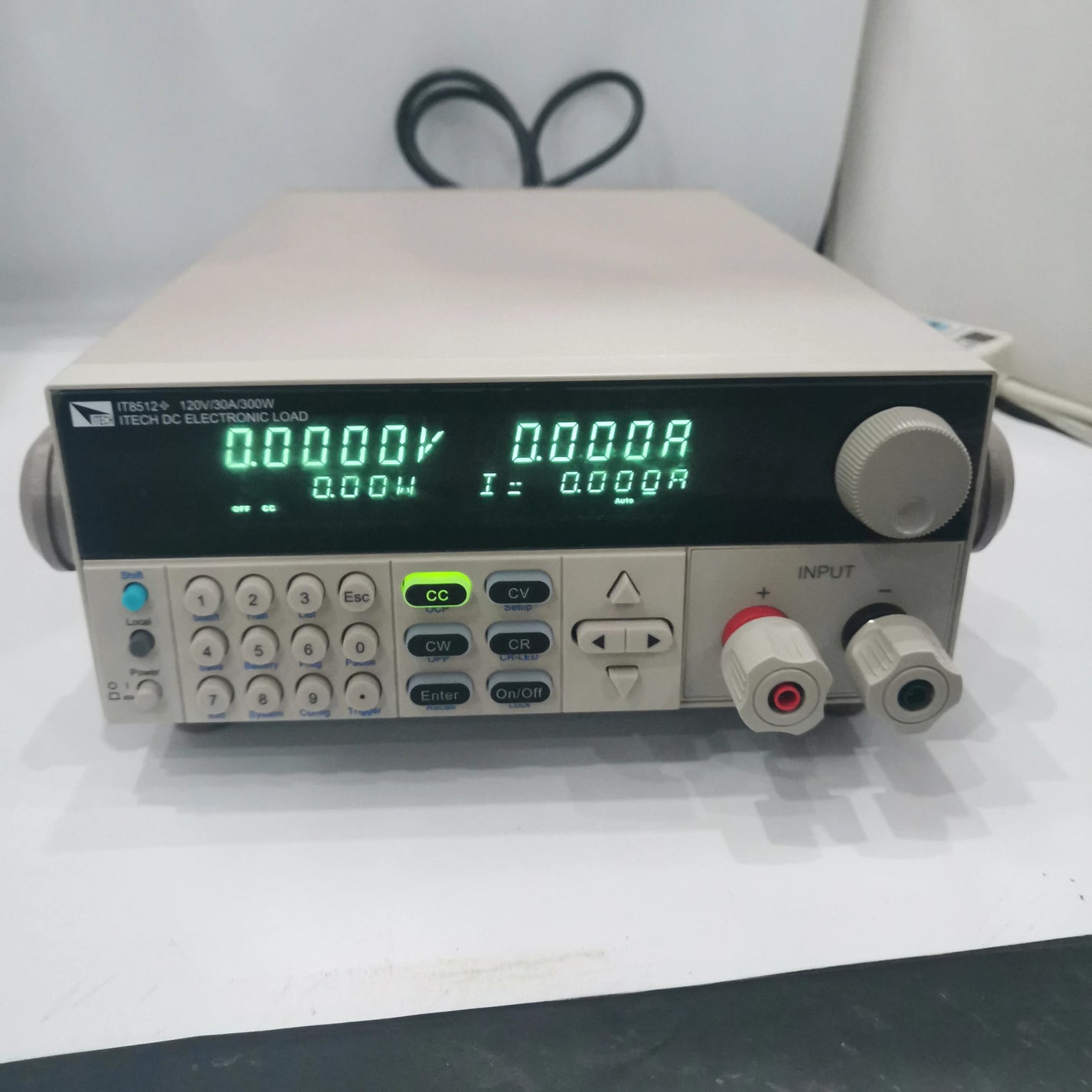 ITECH IT8512+ 120V 30A 300W programmable DC electronic load front panel with VFD display