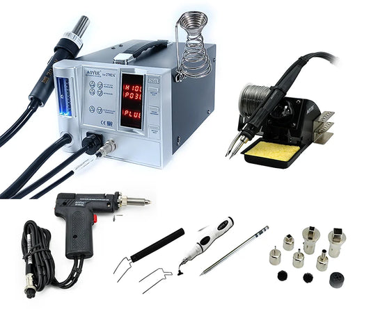 Aoyue 2702A+ 4-in-1 Digital Soldering Rework Station with Hot Air