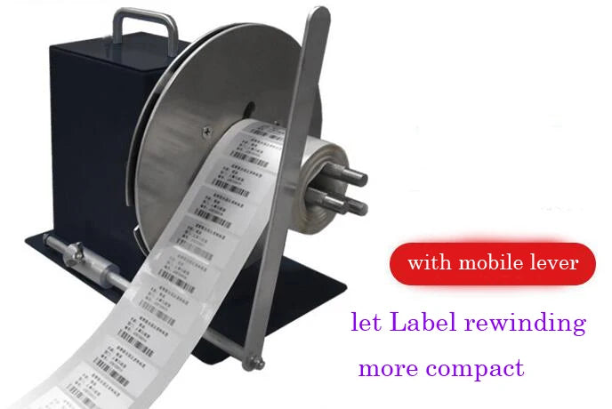 N3 label rewinder with mobile lever option