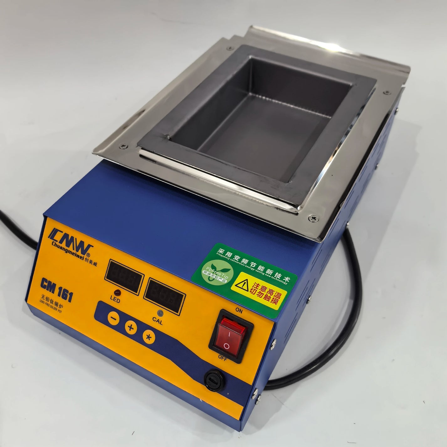 CM-161 solder bath machine with 110V and 220-240V voltage options