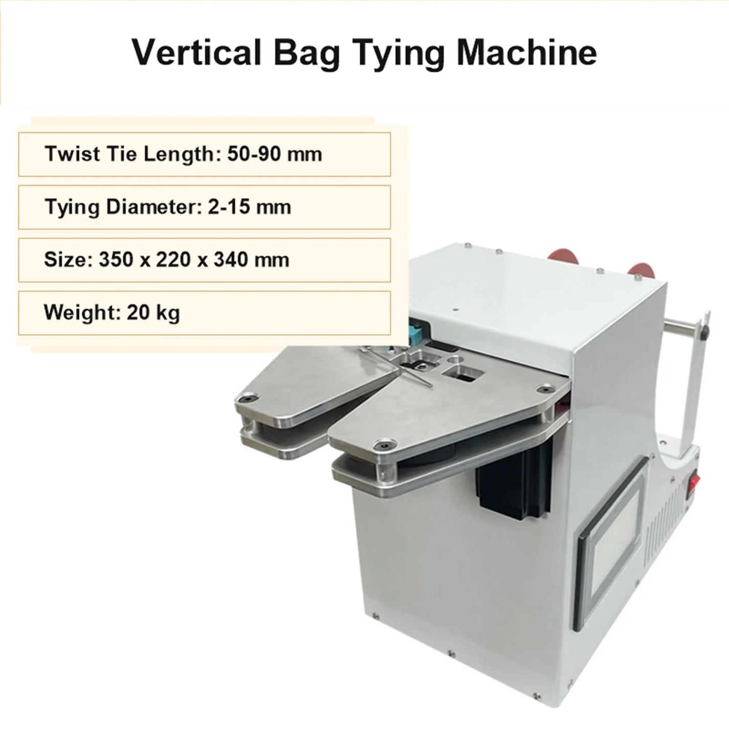 Automatic Wire Tying Machine 2-15mm Vertical Gold Wire Binder for Bread Bags Lollipop Fruit product image 3