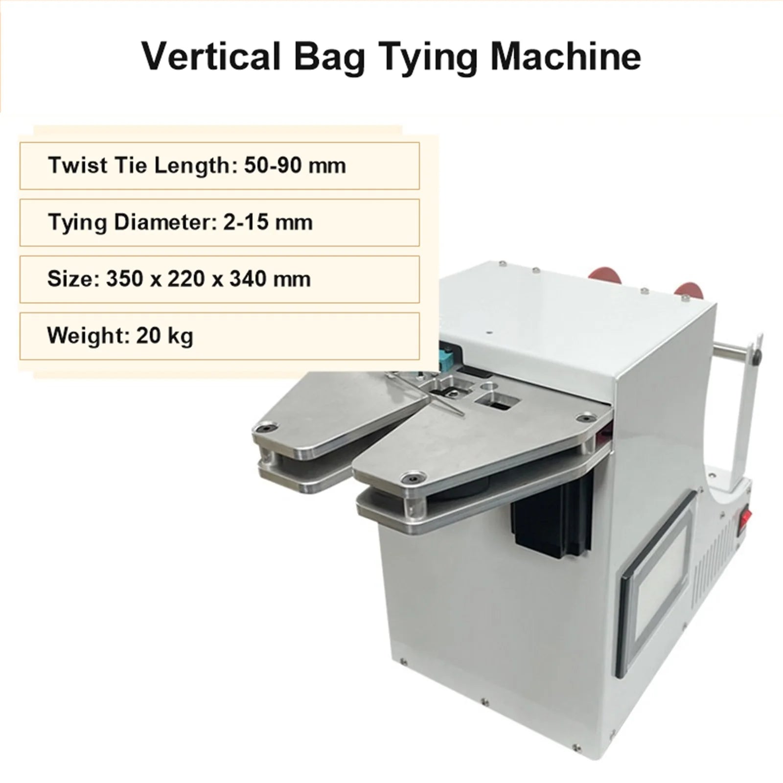 Automatic Wire Tying Machine 2-15mm Vertical Gold Wire Binder for Bread Bags Lollipop Fruit product image 3