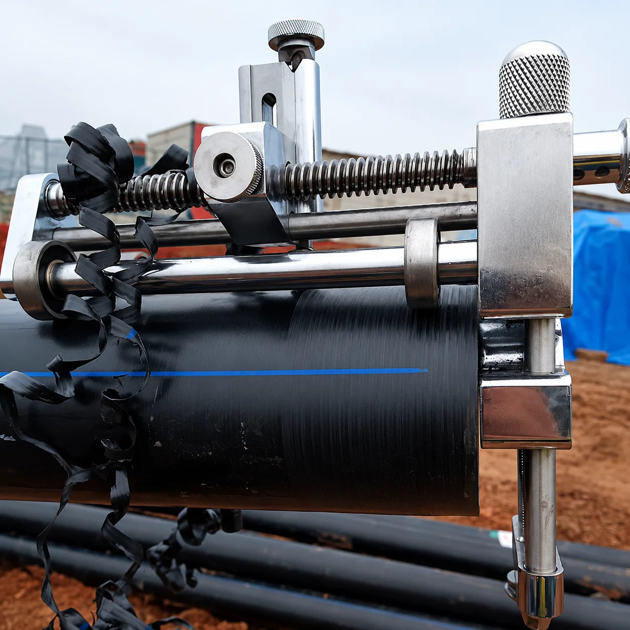 75-400mm PE pipe rotary scraper oxide layer remover main view