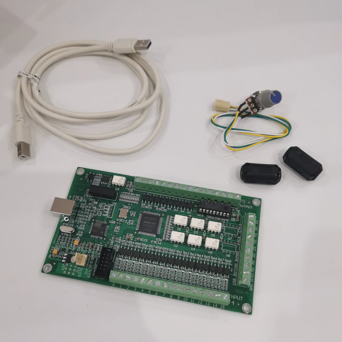 LF77-AKZ250-USB2(B) Mach3 USB CNC motion controller board with USB cable and adjustment knob