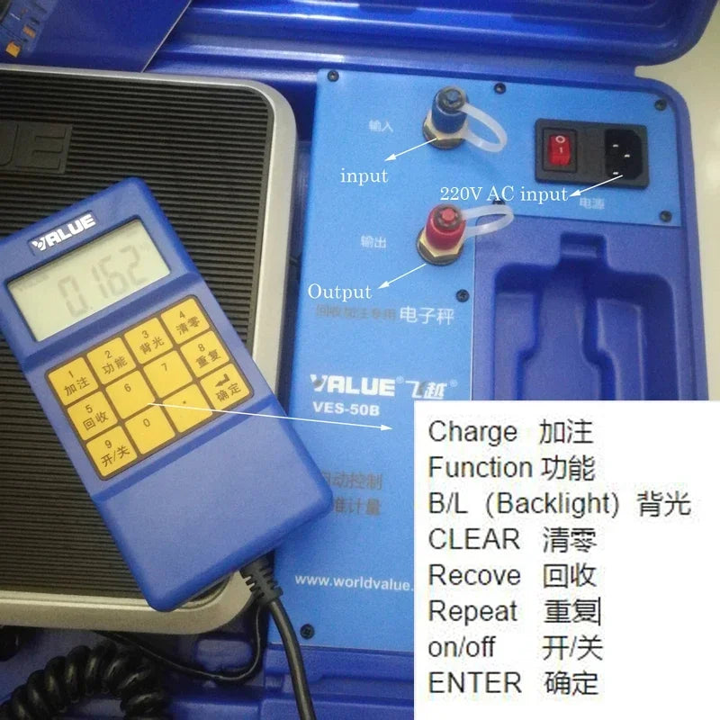 VALUE 50kg Digital Refrigerant Charging & Recovery Scale HVAC AC Programmable Refrigerant product detail image 2