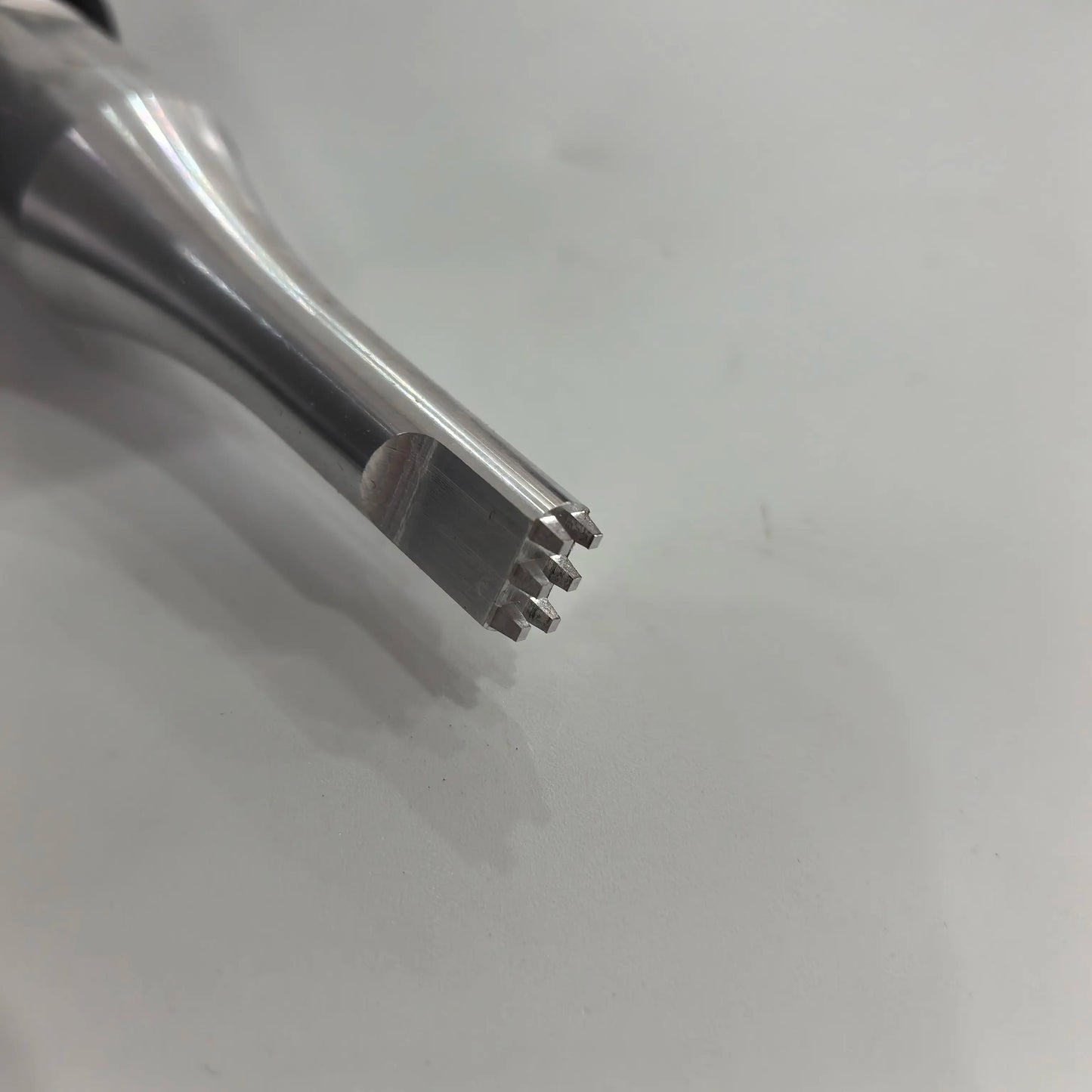 Aluminum alloy ultrasonic welding horn tip close-up for plastic spot welding