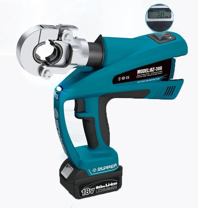 BZ-300 Battery Hydraulic Crimping Tool 16–300mm² with LCD Display Electric Cable Lug Crimper product detail image 2