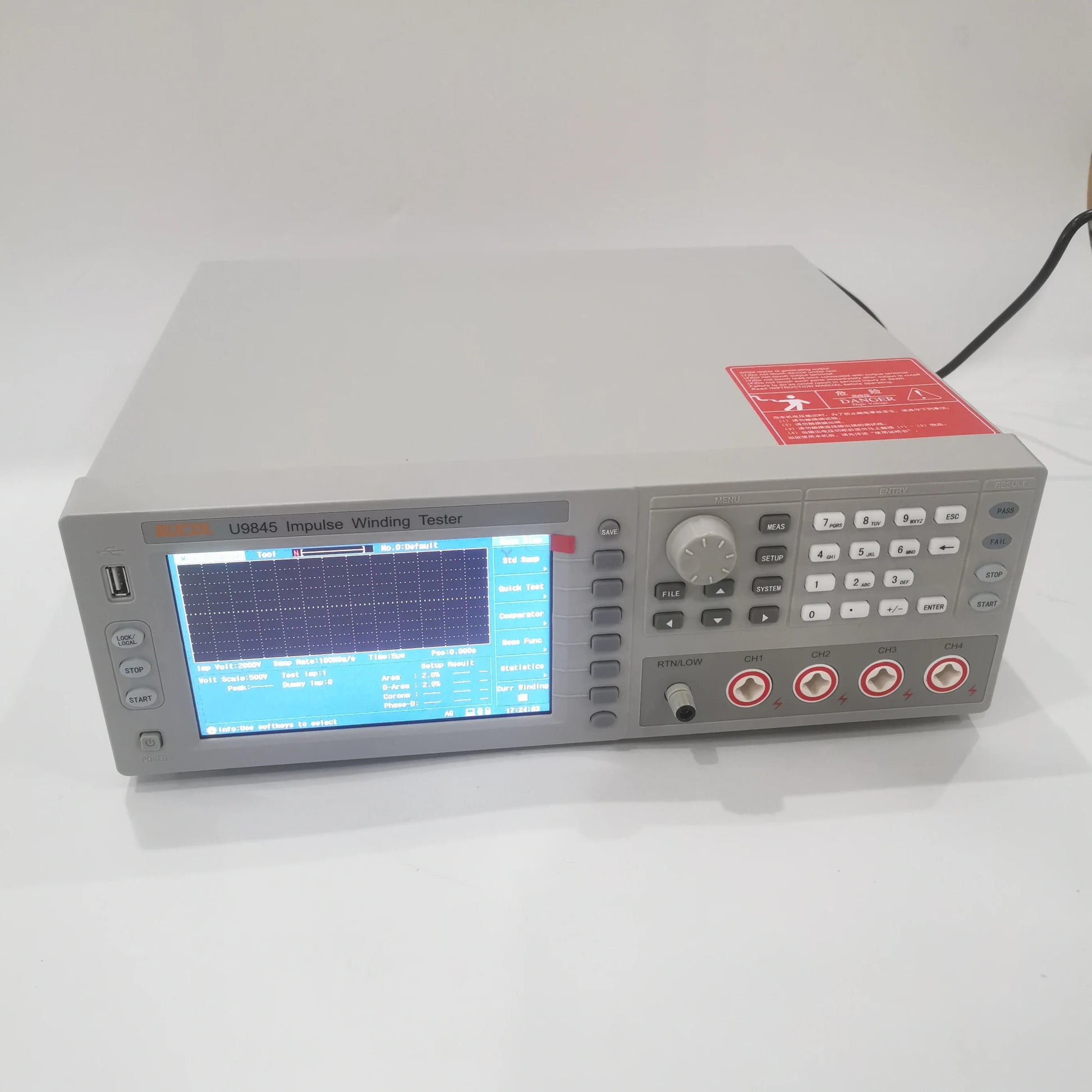 U9845 4 Channel Impulse Winding Tester 100-5000V 100Msps Coil Turn-to-Turn Tester for Motor product detail image 4