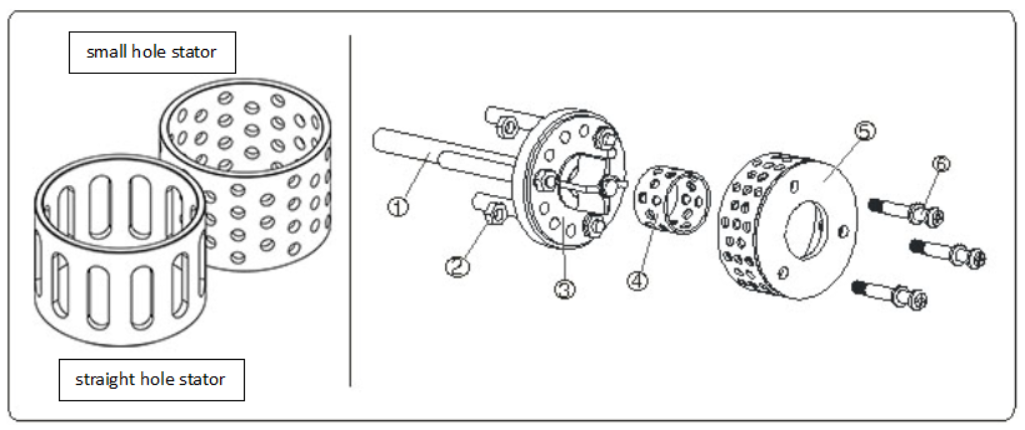 AE500S-H 50G stator and operating head assembly diagram