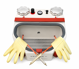 VI twin-pen dental lab sandblaster with dual hand ports and sandblasting pens