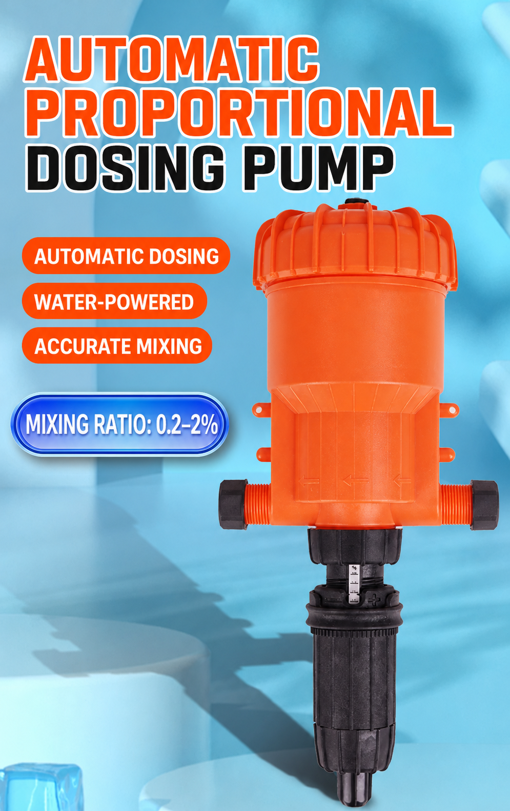 water-powered automatic proportional dosing pump for livestock and fertilizer irrigation