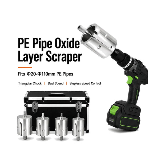 Electric PE pipe oxide layer scraper kit with 20-110 mm sleeve options