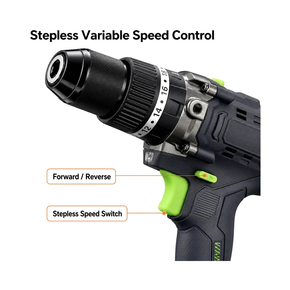 Electric pipe scraper drill detail with forward reverse and stepless speed controls