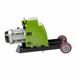 Unità principale per la pulizia delle lamelle del tavolo da taglio laser verde, con motore, ruote e lama per la rimozione delle scorie