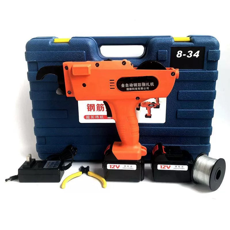 8-34 mm automatic rebar tying machine with dual 12V batteries