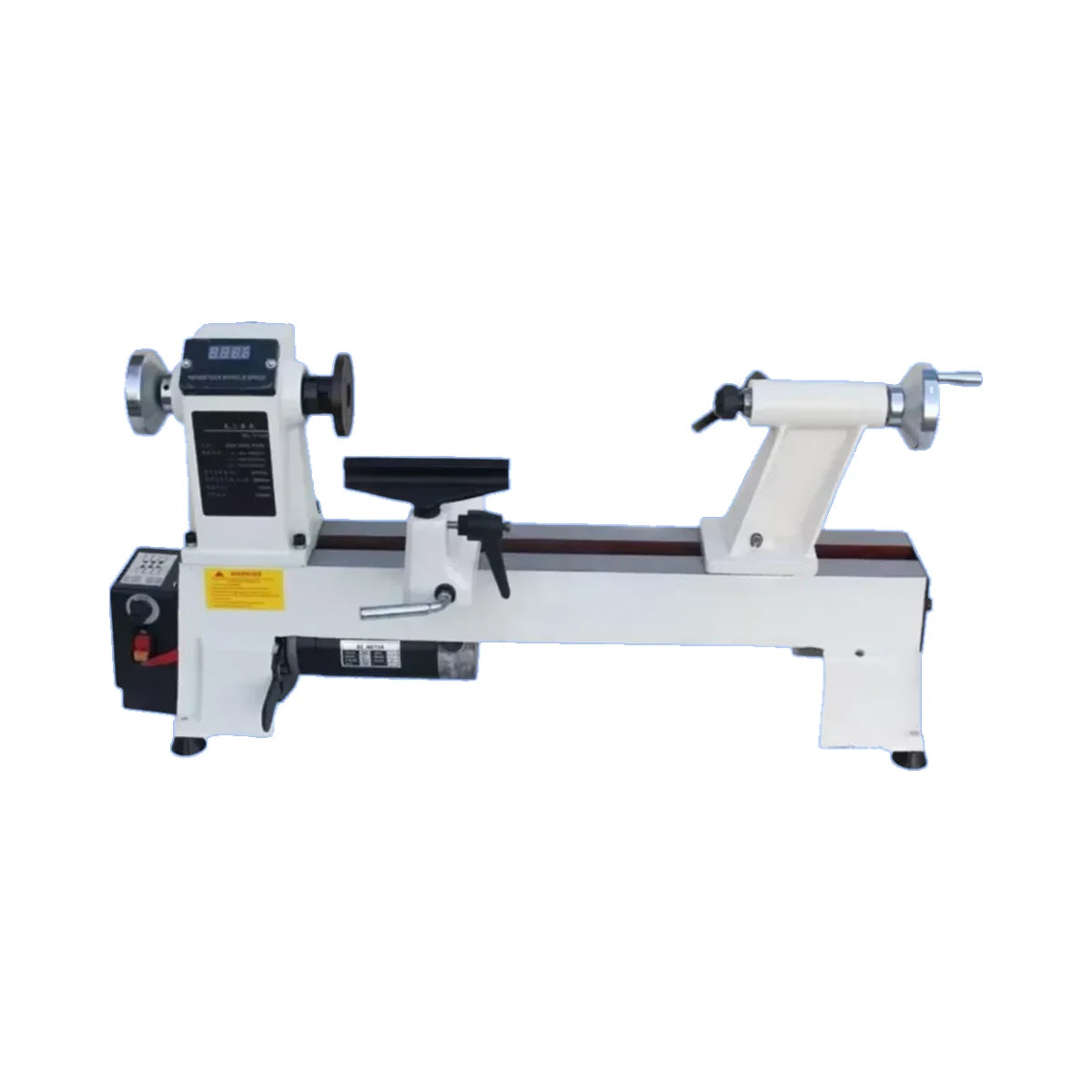 JWL-1218VD 12x18 220V benchtop wood lathe on white background