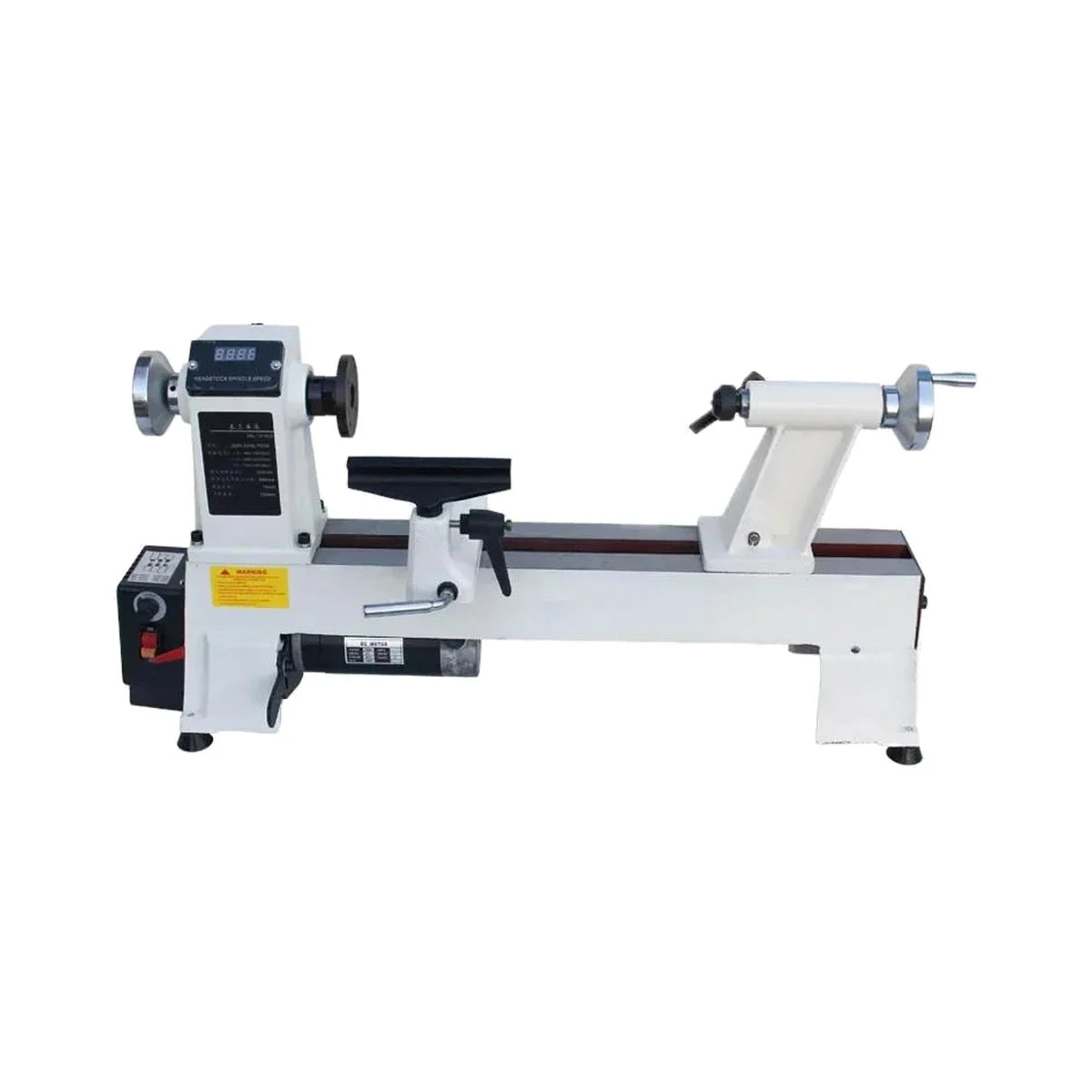 JWL-1218VD 12x18 benchtop wood lathe front view on white background