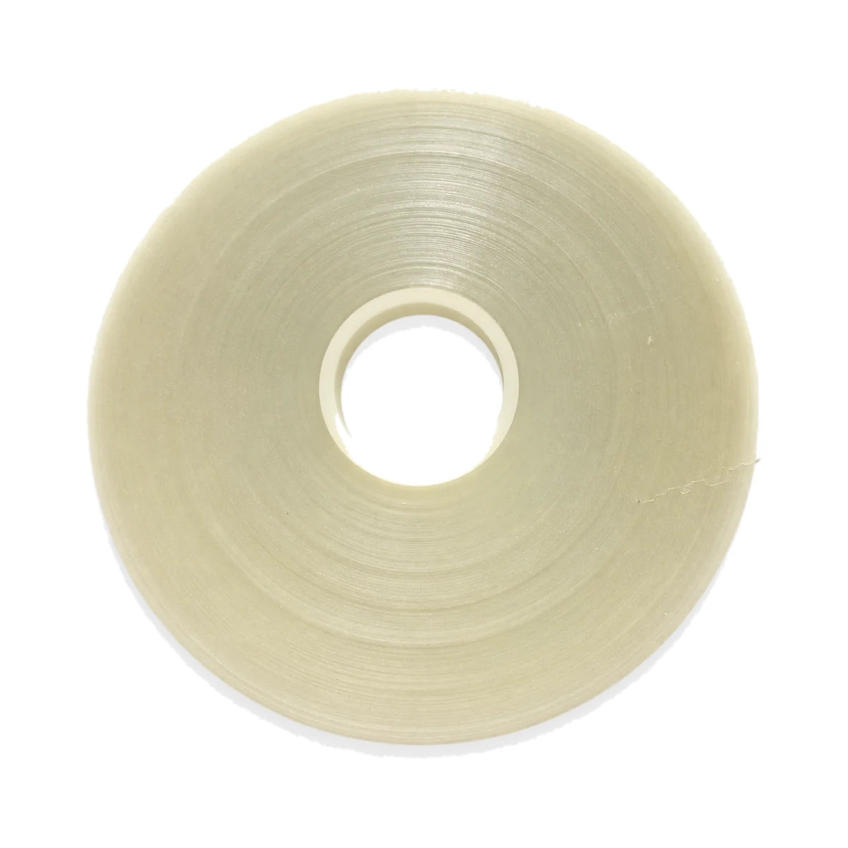 OPP banding tape roll top view showing 40 mm inner core