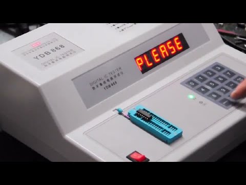YBD868 digital IC tester self-test and DIP IC testing demo video