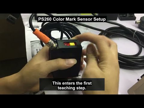 PS-260 reflective color mark sensor photoelectric eye setup demo video