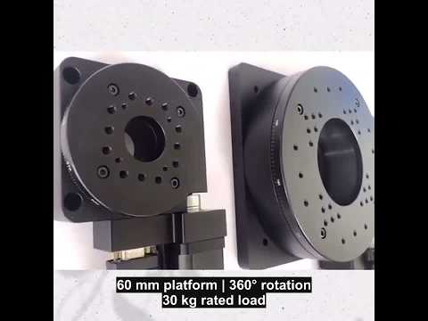 Y200RA60 motorized rotary positioning stage 60 mm platform operation demo