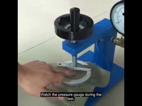 Manual fabric hydrostatic pressure tester demo video for water resistance testing