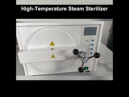 18L/23L steam autoclave sterilizer English demo video with LCD display auto drain and stainless steel chamber