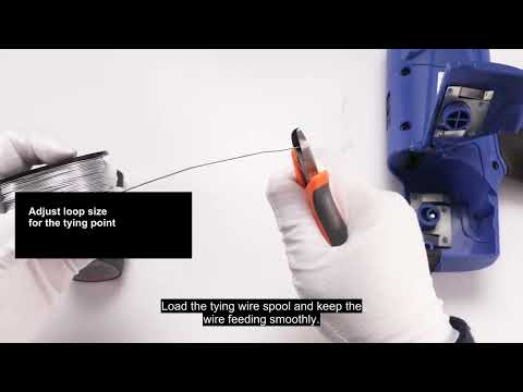 8-34 mm automatic rebar tying machine demo video with 12V battery kit