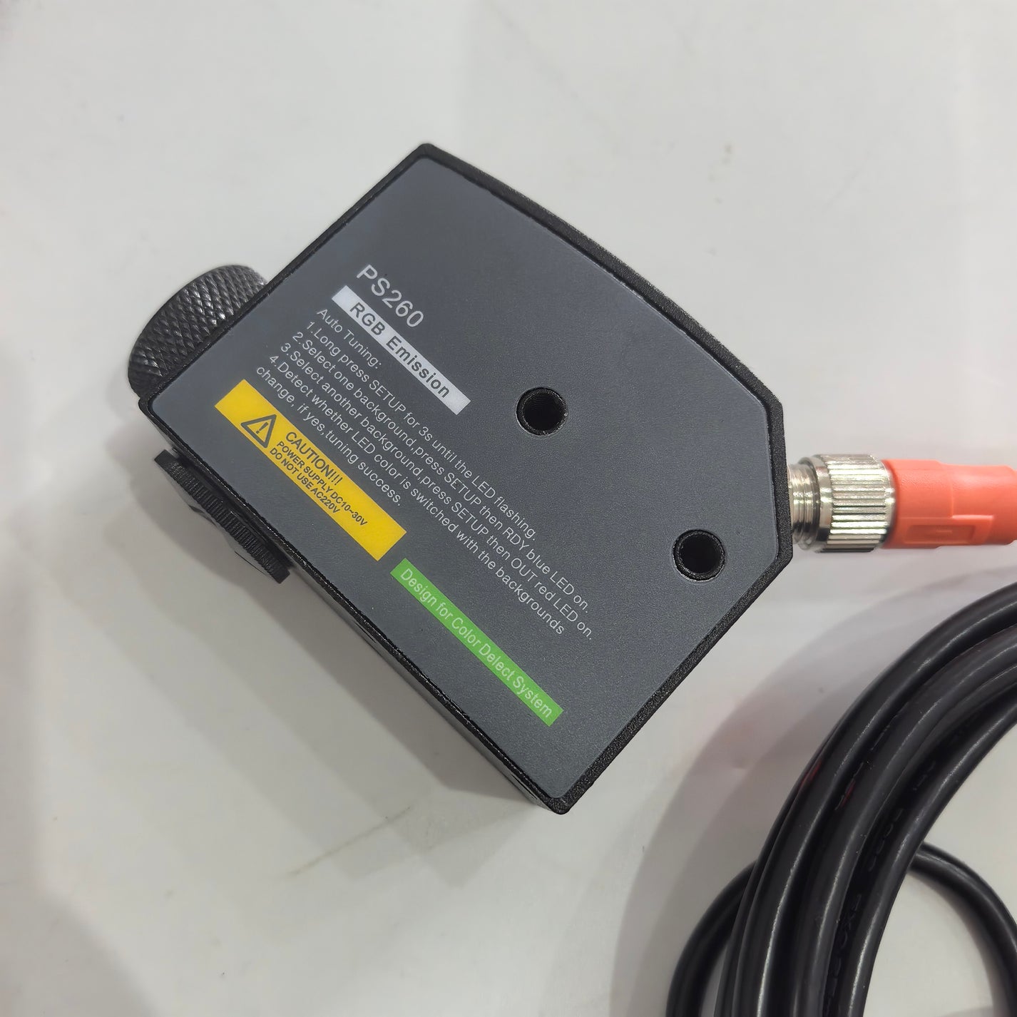 PS260 RGB emission color mark sensor label with auto tuning instructions