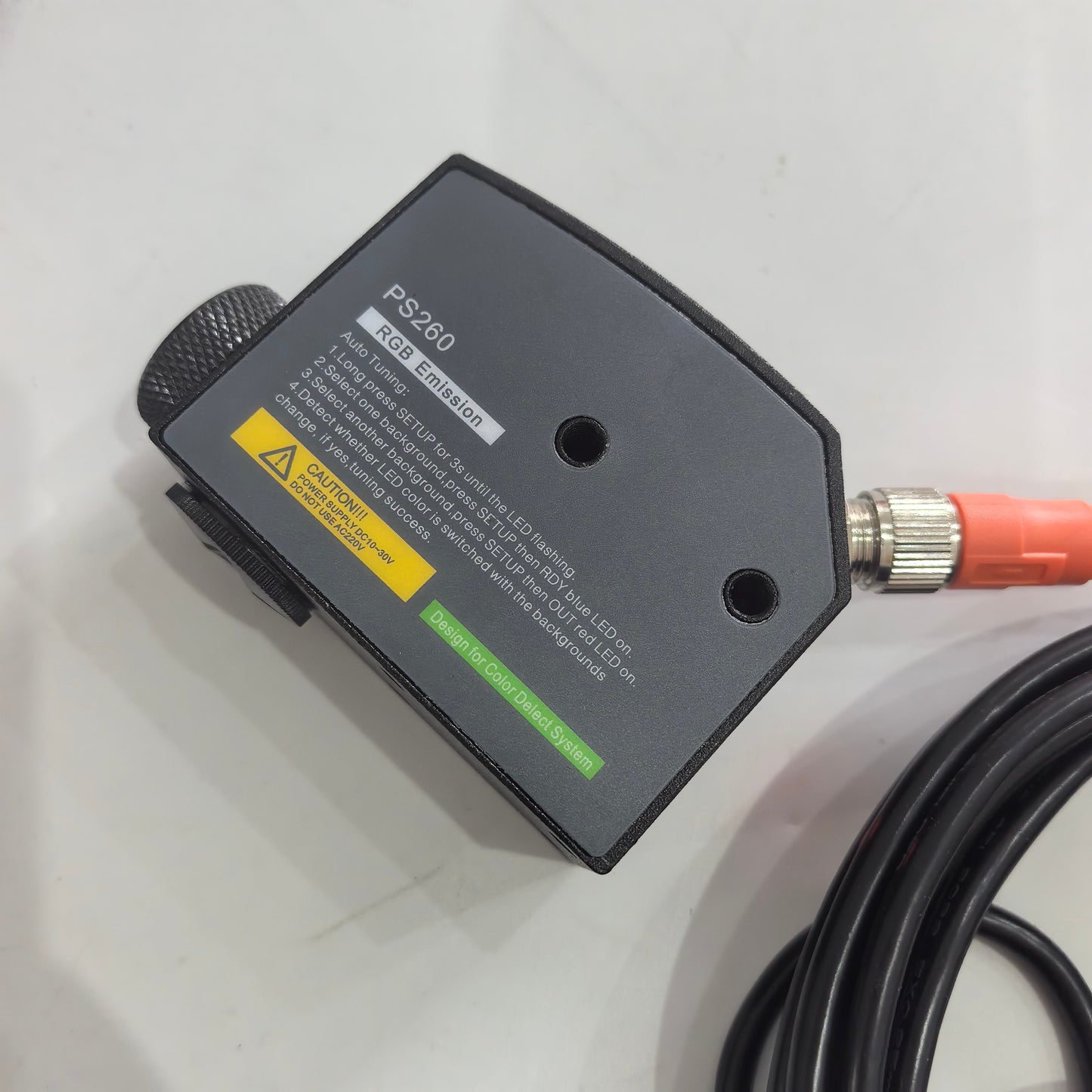 PS260 RGB emission color mark sensor label with auto tuning instructions
