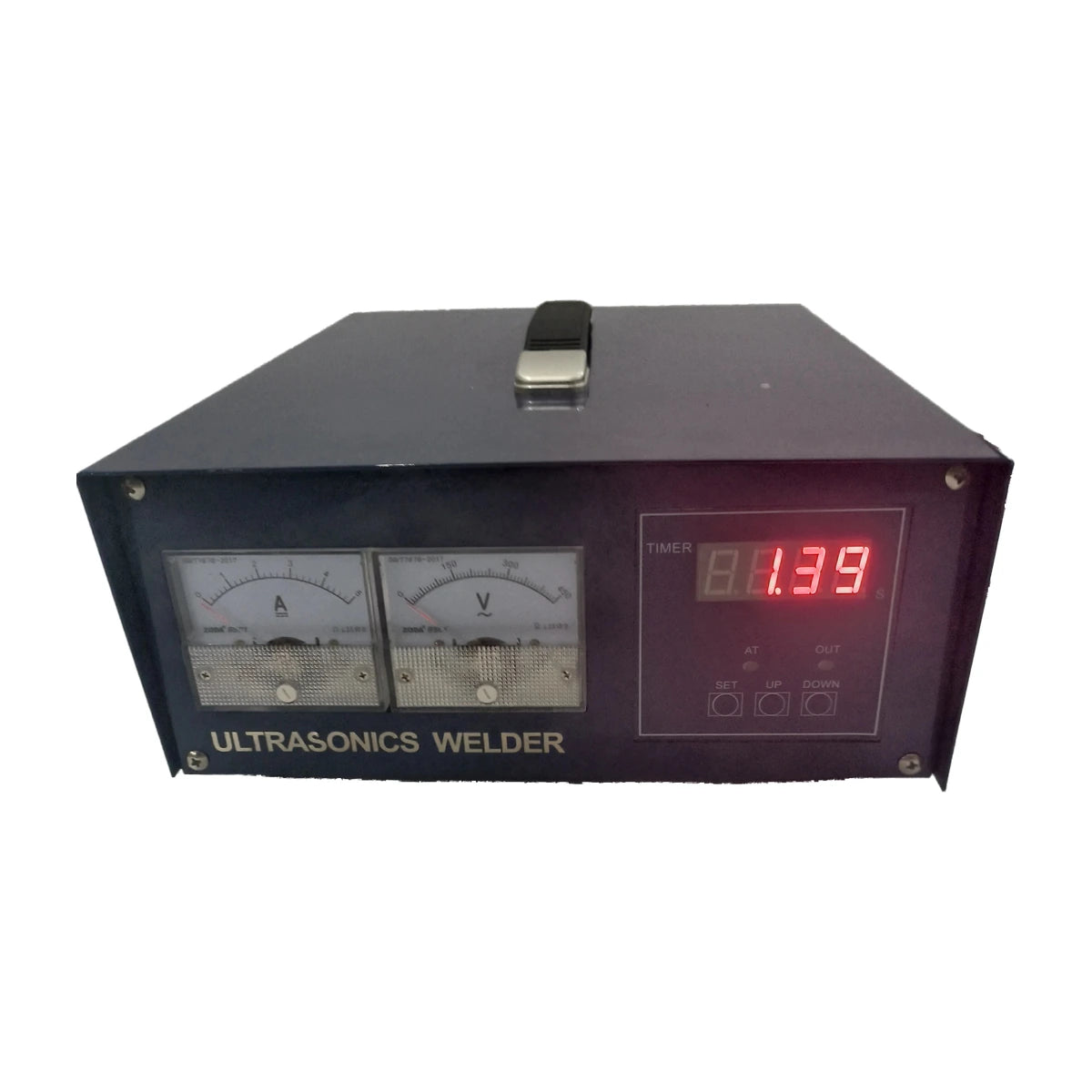 Ultrasonic plastic spot welder front control panel and timer display